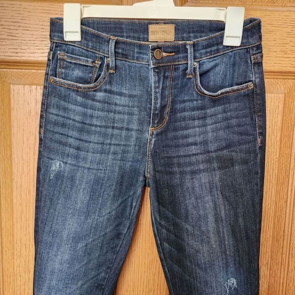 Driftwood Jackie Women's Embroidered Skinny Jeans Size 25 Distressed Classic Fit - Picture 3 of 16